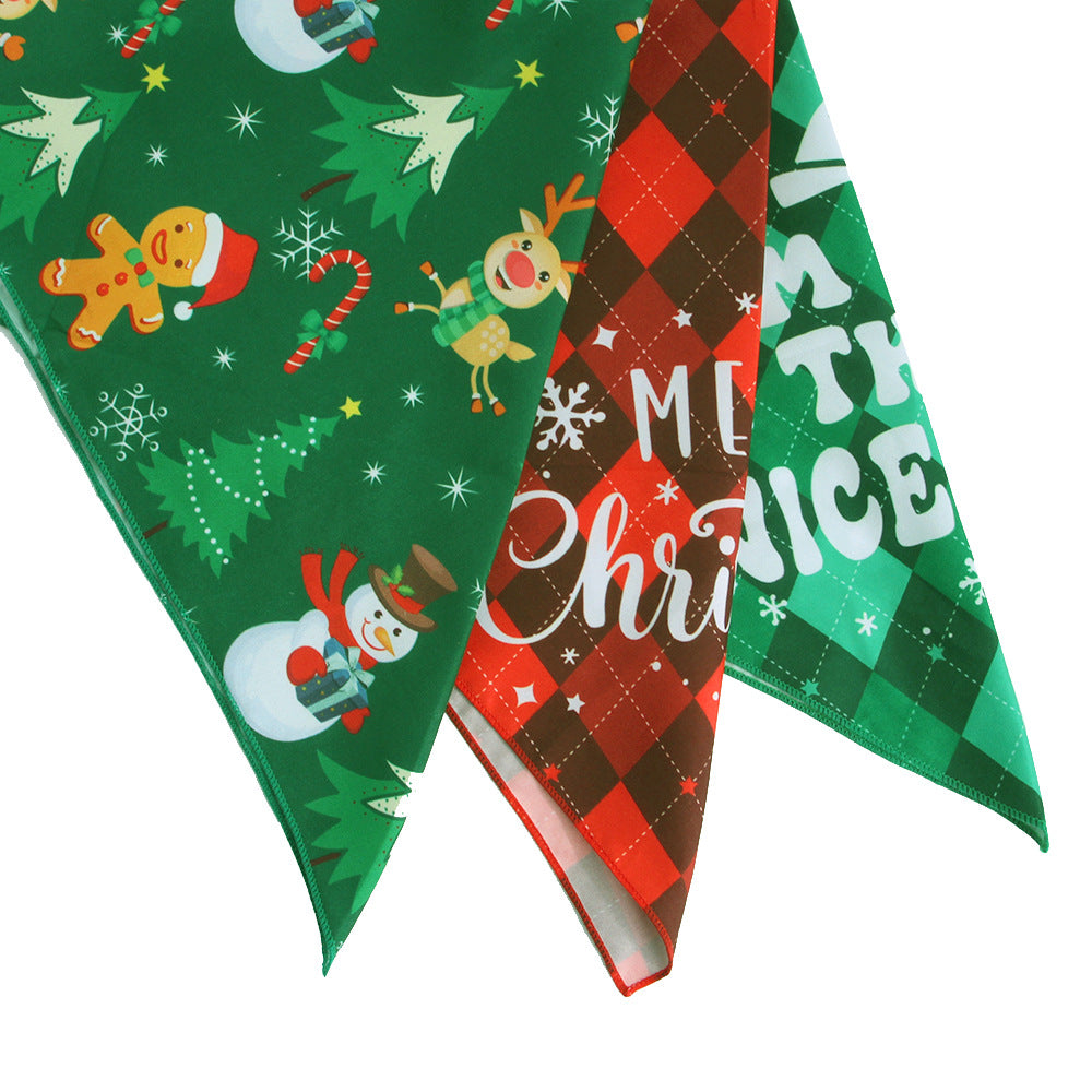 Wholesale 2PCS Christmas Triangle Dog Polyester Bibs