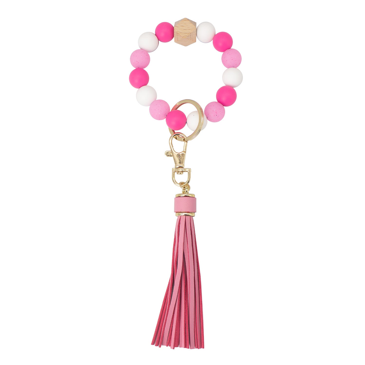 Wholesale Tassel Wood Beads Silicone Beads Wrist Keychain
