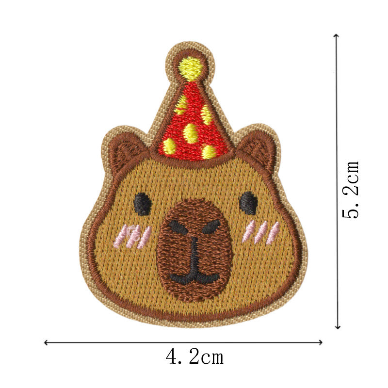 Wholesale Capybara Embroidered Patches Iron On No Sew Repair Set Of 9 For Clothes Backpacks Casual Craft Supply