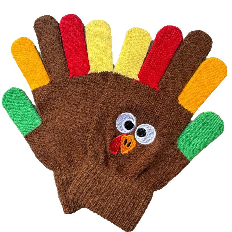 Wholesale Hand-knitted Thanksgiving Turkey Mittens