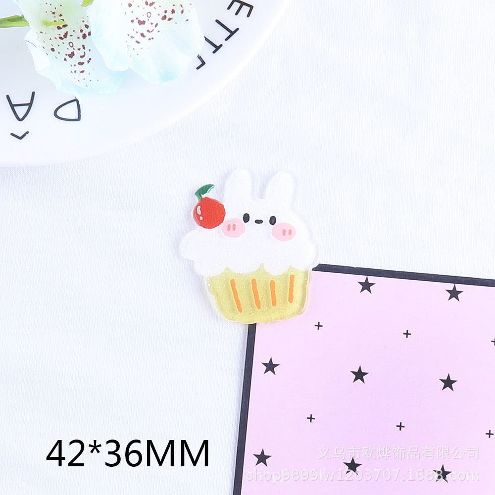 Wholesale Random 50pcs/pack  Cartoon Summer Acrylic Flatback