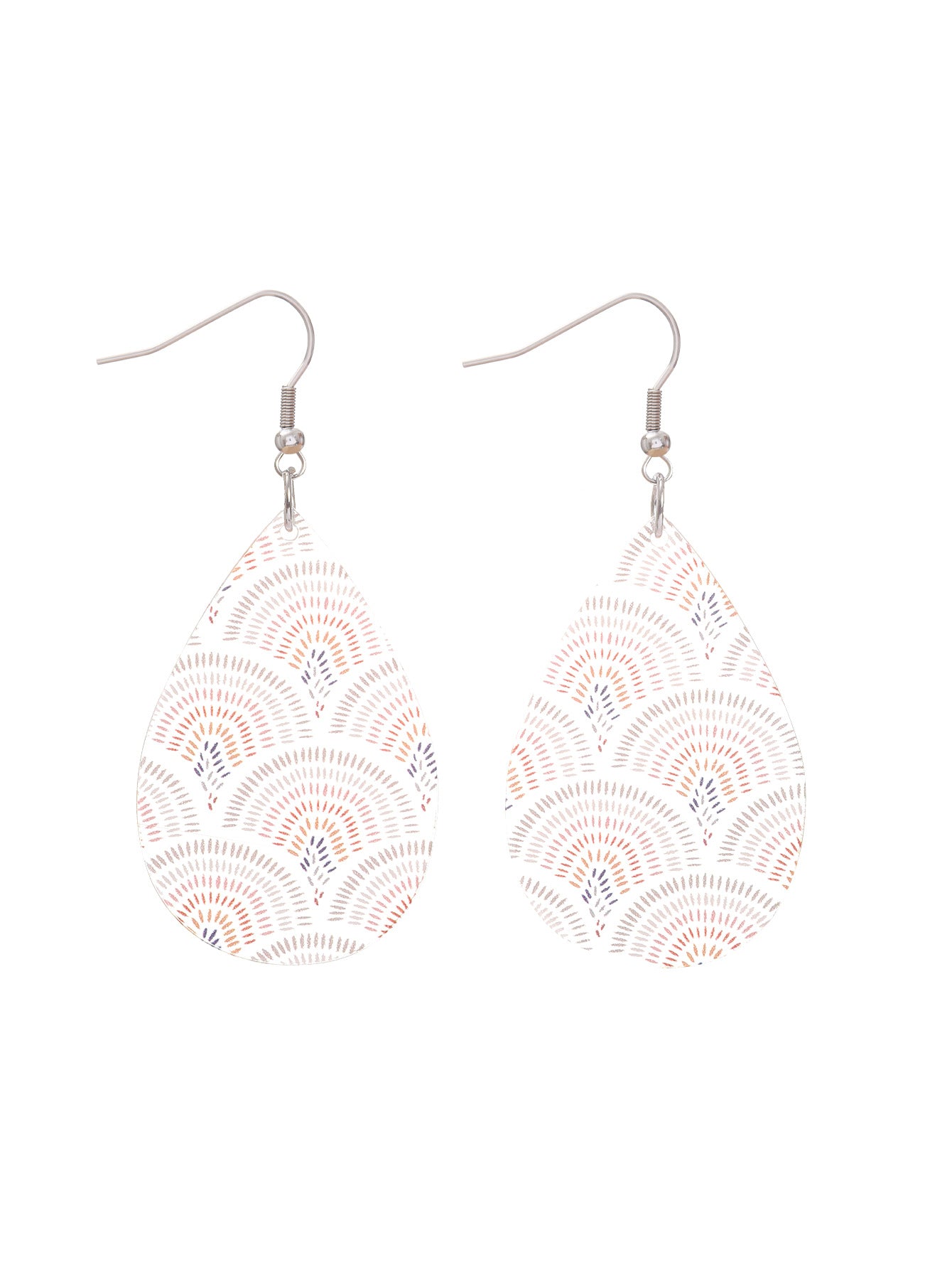 Wholesale Butterfly print acrylic and wood panel earrings