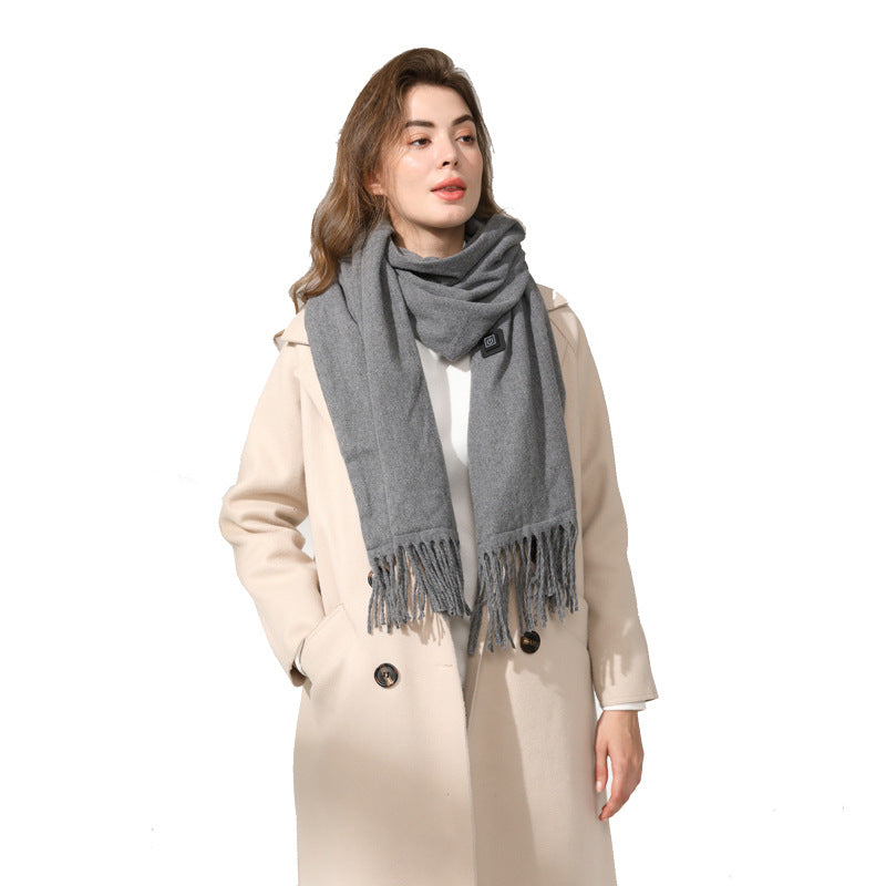Wholesale Imitation Cashmere Heating Solid Color Smart Electric Heating Scarf