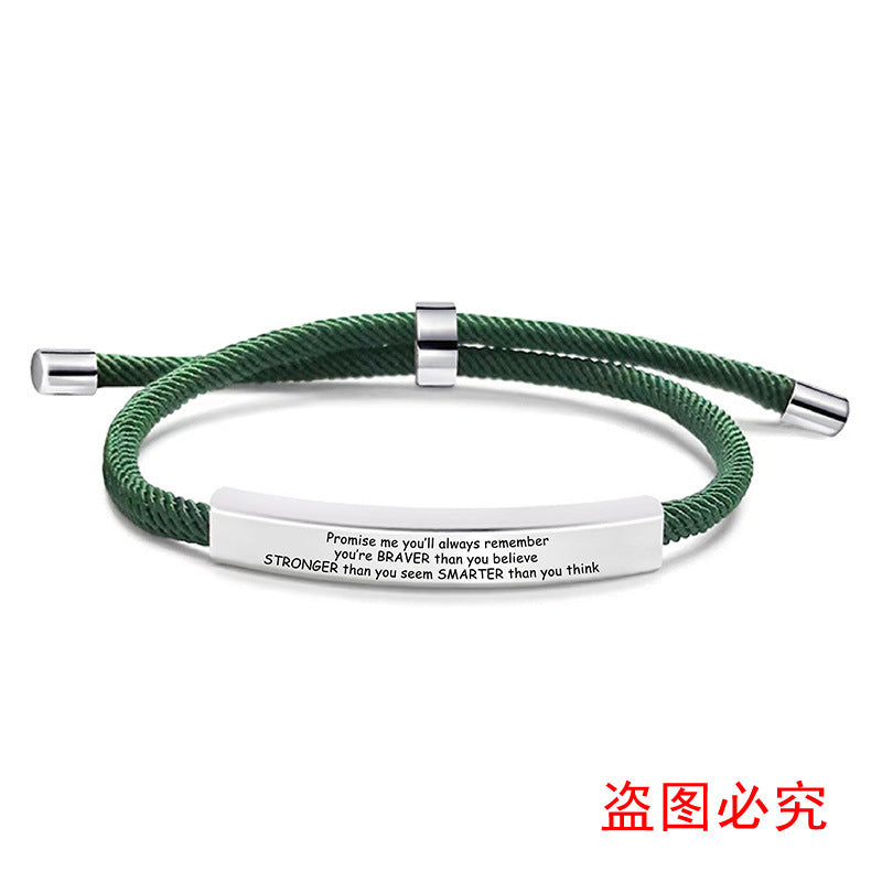 Wholesale Stainless Steel Braided 2024 Graduation Season Day Engraved Bracelet