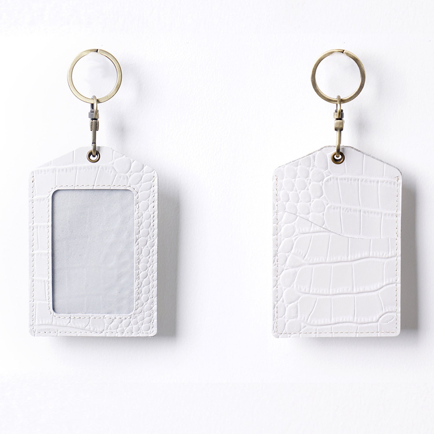 Wholesale Cowhide ID Holder Leather Keychain