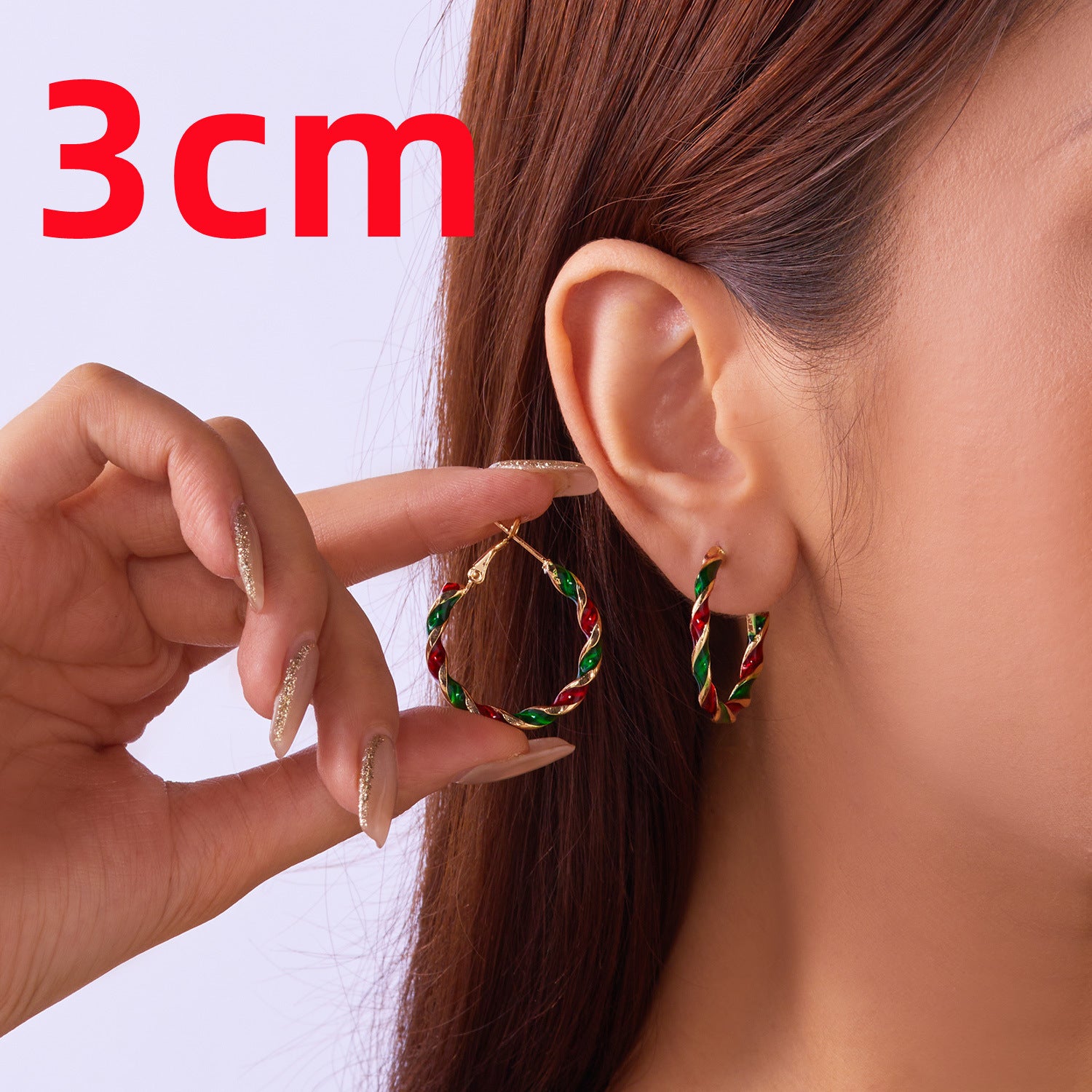Wholesale Christmas Colorful Spiral Geometric Earrings