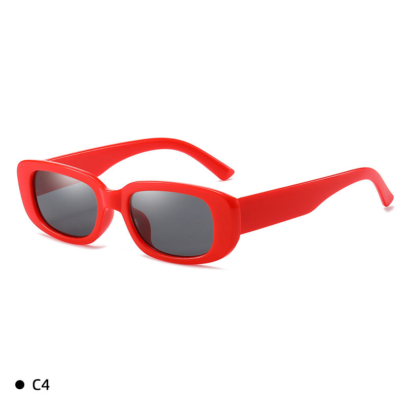 Wholesale PC Film Fashion Square Frame Solid Color Sunglasses
