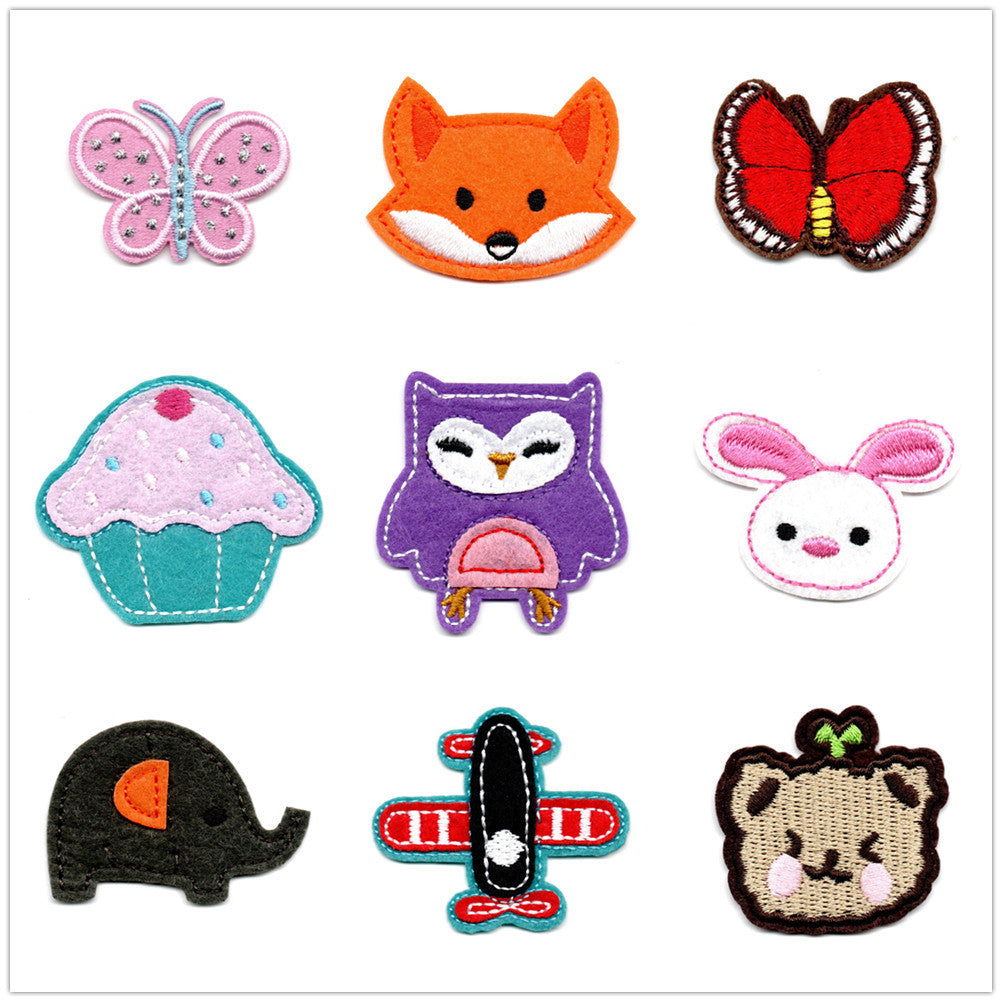 Wholesale Embroidered Animal Patches Rabbit Butterfly Cartoon Sew On Applique For Bags Clothes Towels DIY Decorative Craft Accessory