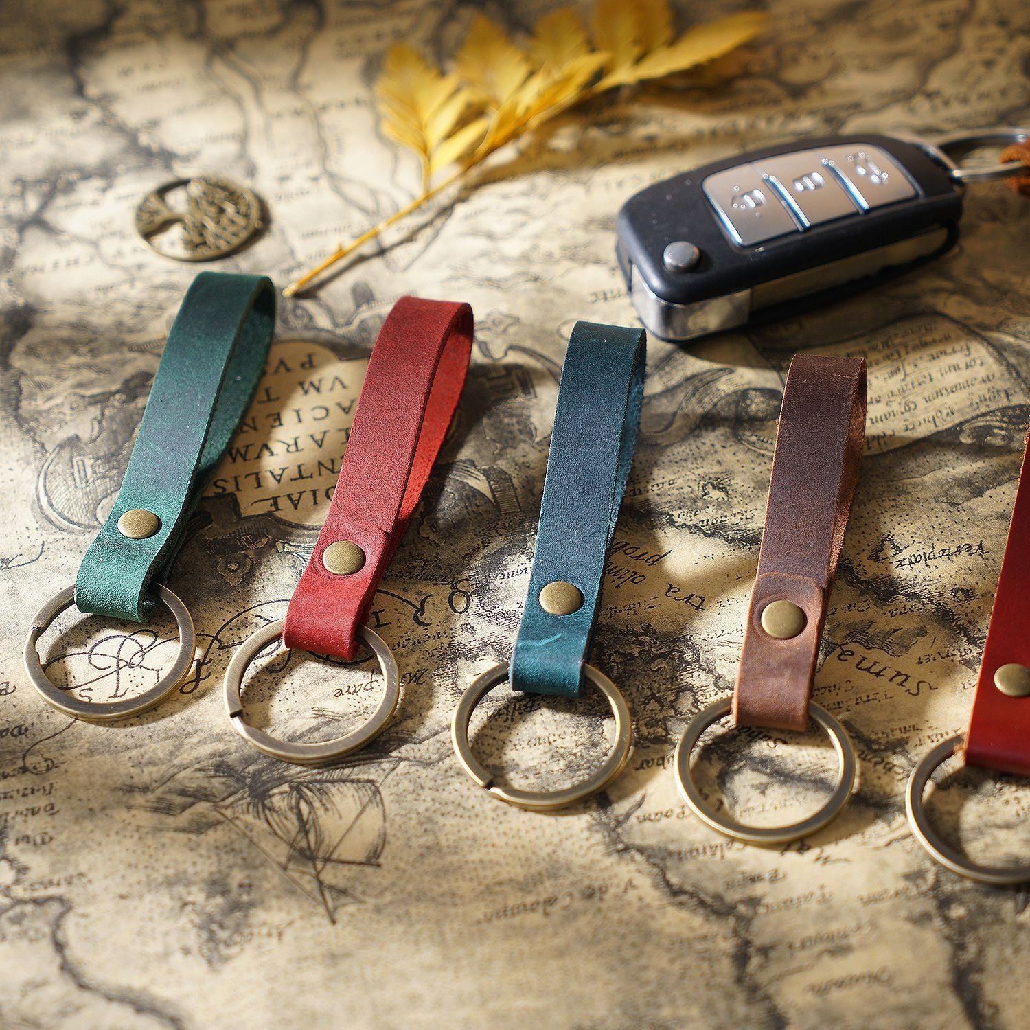 Wholesale Vintage Handmade DIY Leather Keychain