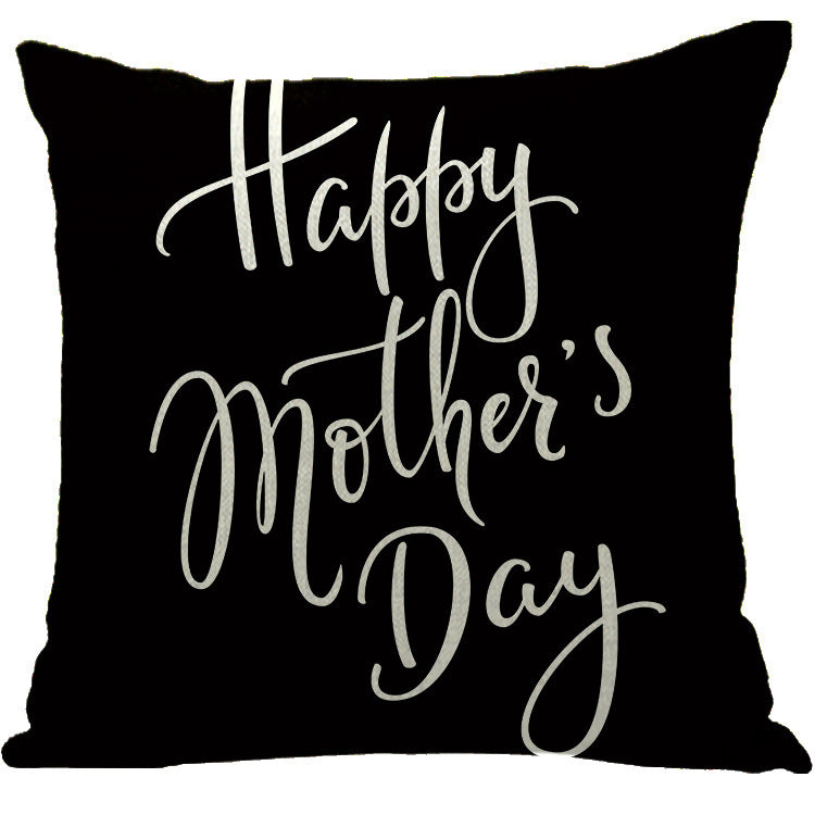 Wholesale Sofa Cushion Home Mother's Day Hug Linen Letter Print Pillowcase