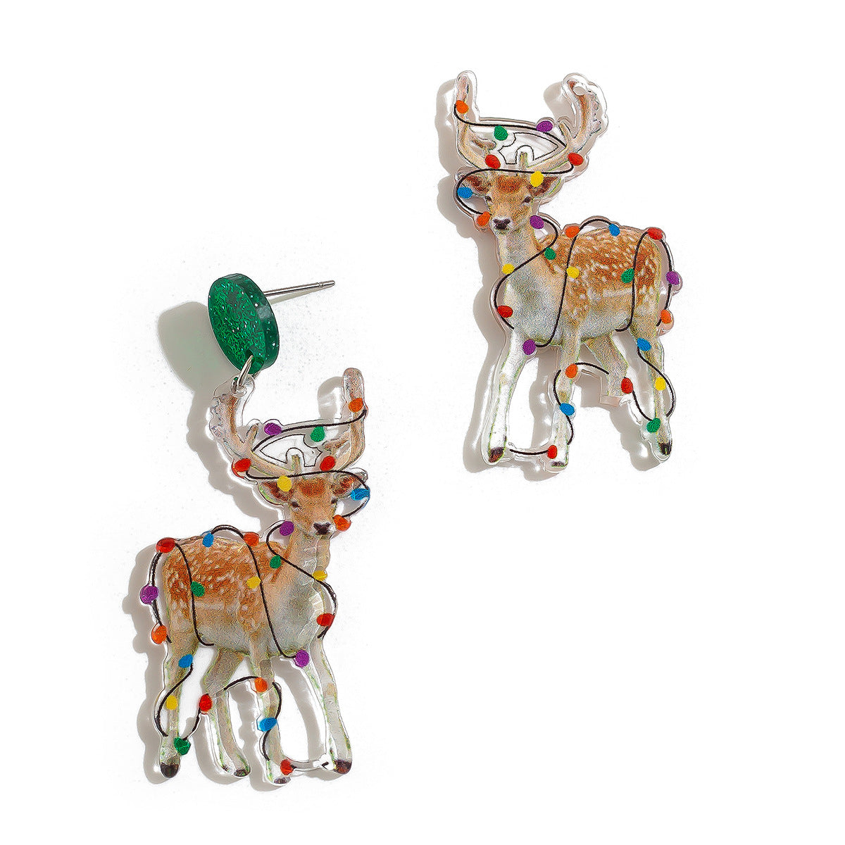 Wholesale Elk Christmas Tree Acrylic Earrings