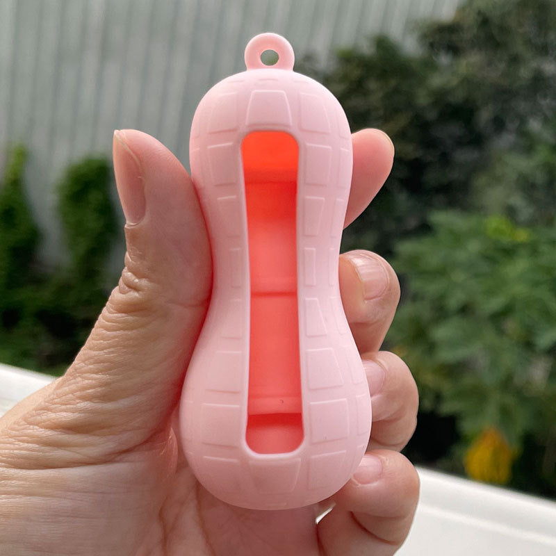 Wholesale Lipstick case silicone protective case bow lipstick bag keychain