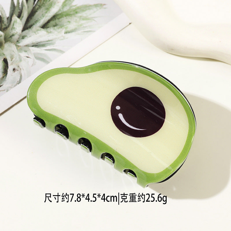 Wholesale PVC Korean Style Fruit Hair Clips Cute Lemon Strawberry Claw Clip For Everyday Styling Gift