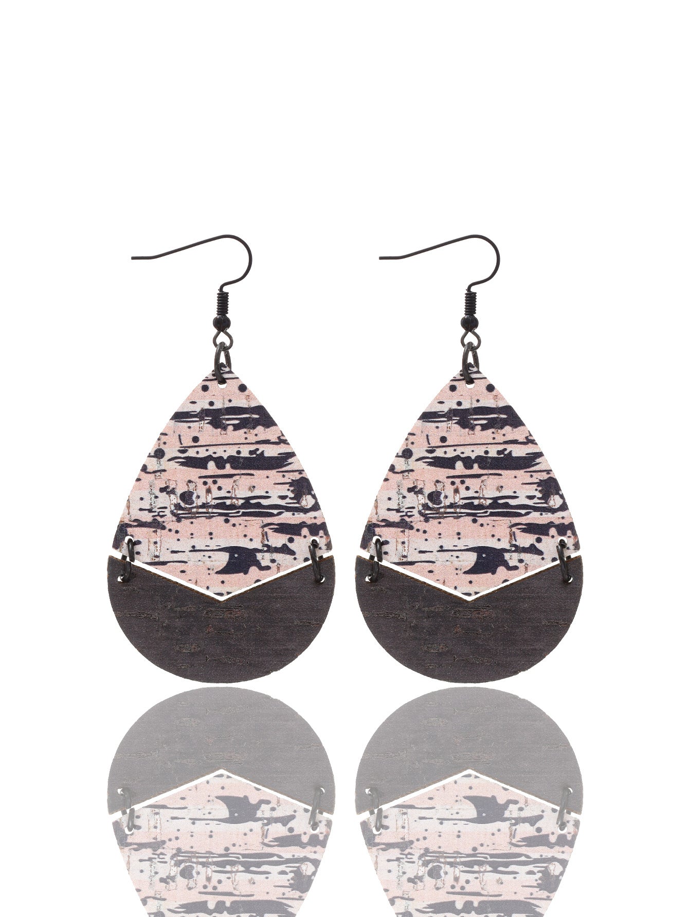 Wholesale Wooden Retro Style Natural Cork Crack Earrings
