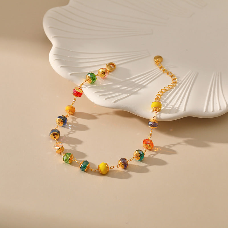 Wholesale Colorful Beaded Gold Plated Bracelet