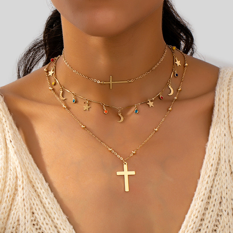Wholesale Trendy Alloy Cross Pendant Necklace With Chain For Everyday Gift And Resale