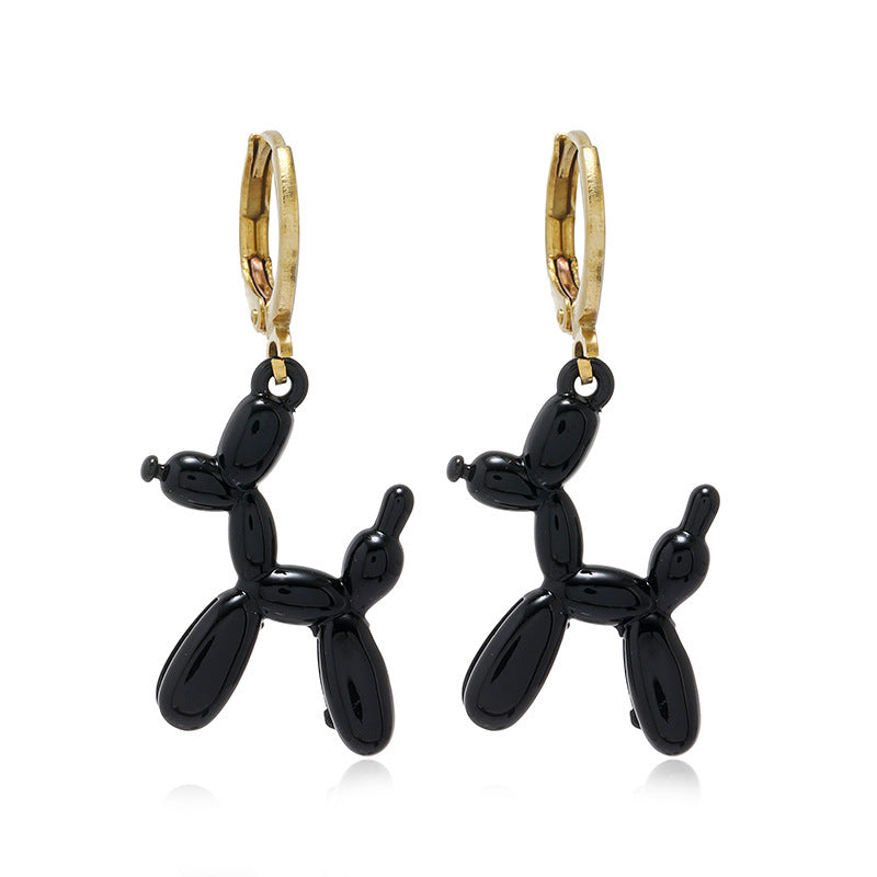 Wholesale Personality Creative Balloon Dog Popular Earrings Ornaments