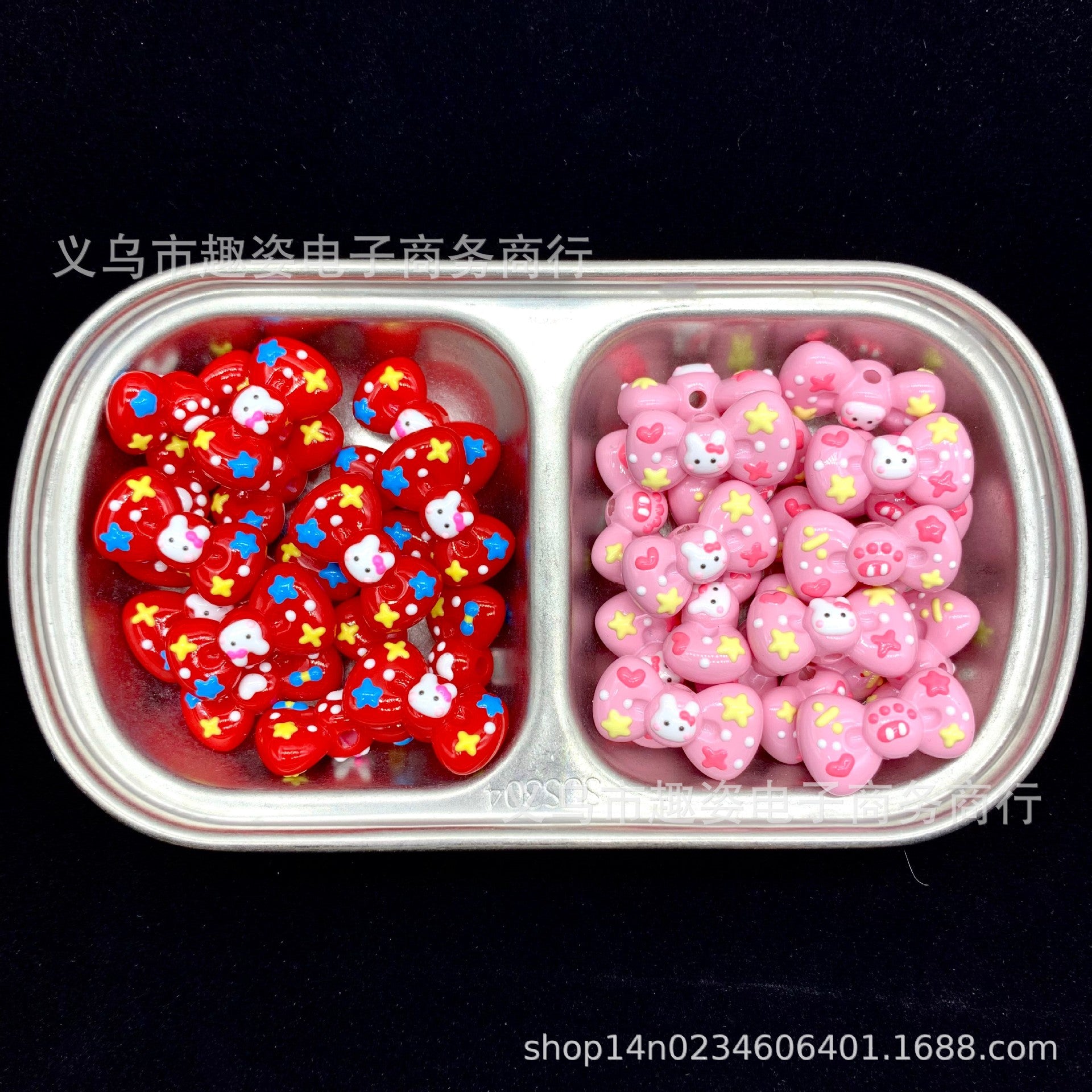 Wholesale  10pcs   Hand-painted beaded bow  Acrylic Beads