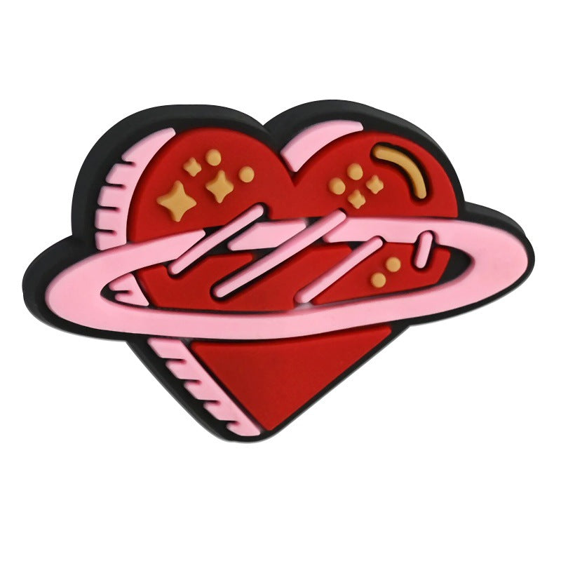 Wholesale Random 100pcs Valentine' s Day series cartoon PVC soft rubber double-sided beads