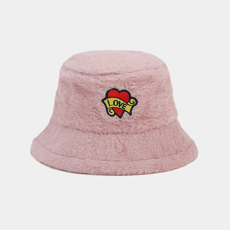 Wholesale Love Letters Bucket Hat Plush Hat