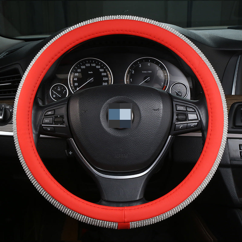 Wholesale Hot Diamond Inlaid Diamond Water Diamond Leather Steering Wheel Covers