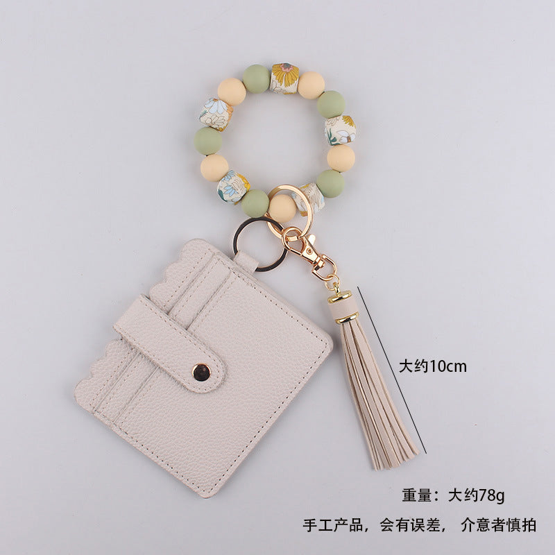 Wholesale Silicone Bracelet  Solid Color Card Holder Wristlet Keychain