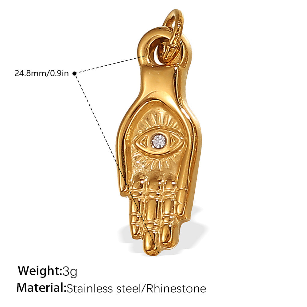 Wholesale Stainless steel 18K gold-plated palm eye pendant