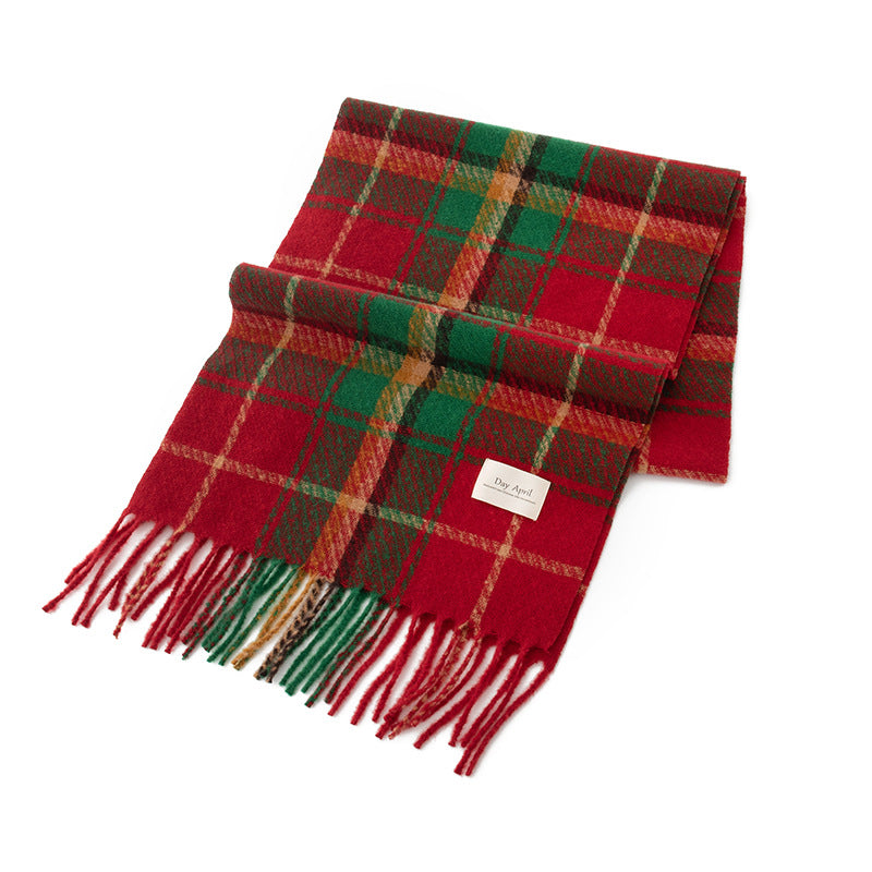 Wholesale Cashmere Feel Autumn/winter Christmas Plaid Scarf