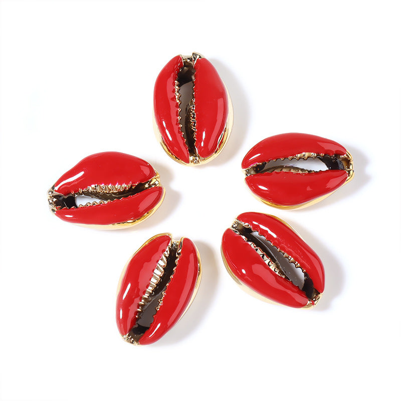 Al por mayor 20 piezas/paquete de caracol natural de concha pintada tortuga corta corta cuentas de concha