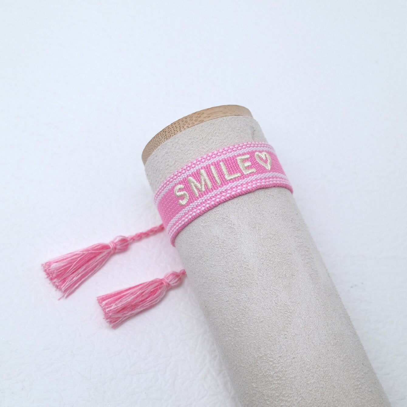 Wholesale Polyester Cord Weaving Embroidered Logo Letter Tassels Bracelets