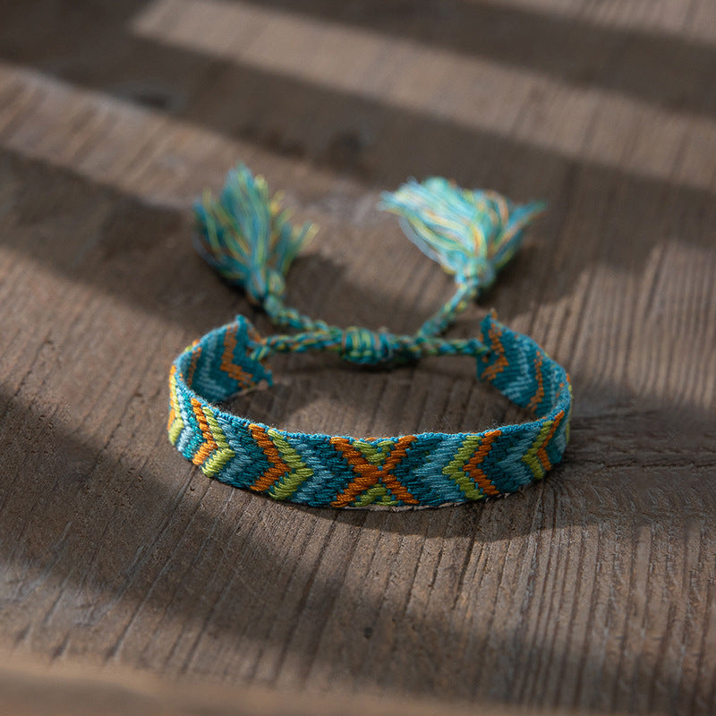 Wholesale Ethnic Style Retro Contrast Color Fabric Bracelet