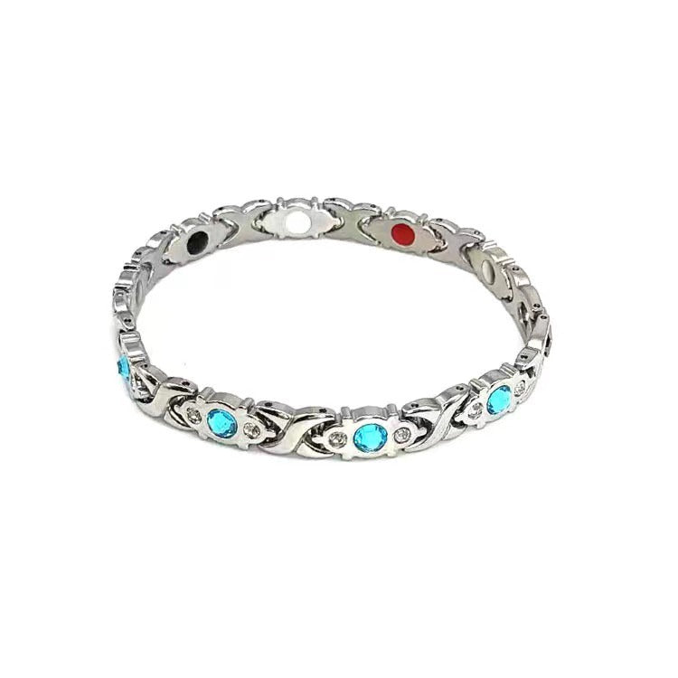 Wholesale Fashion Removable Energy Magnet Environmental Protection Alloy Diamond Adjustable Bracelet