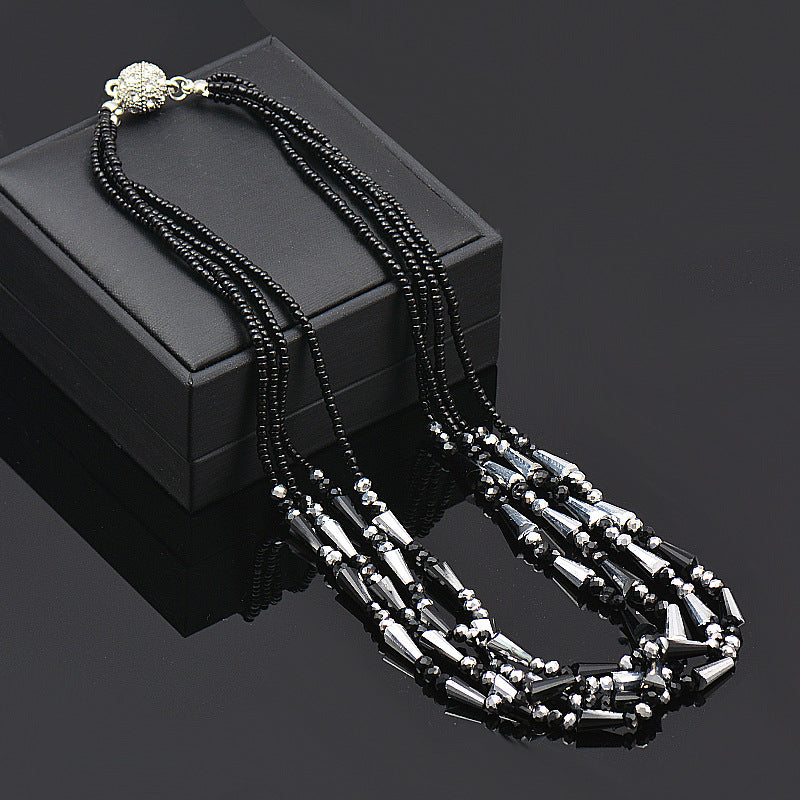 Wholesale Rhinestone Magnetic Clasp Multicolor Bar Crystal Beads Bracelet Necklace