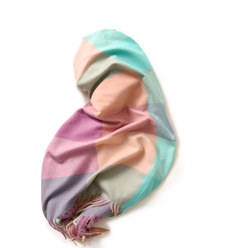 Wholesale Ladies Striped Plaid Shawl Elegant Lady Style Autumn Winter Scarf