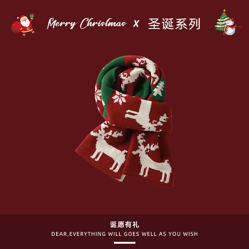 Wholesale Christmas Deer Winter Warm Plaid Scarves