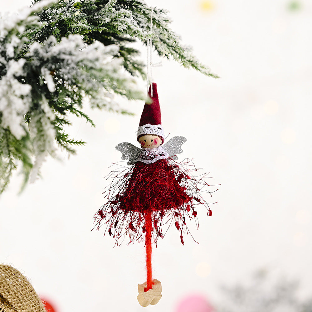 Wholesale Christmas Decoration Supplies Plush Girl Hanging Leg Pendant
