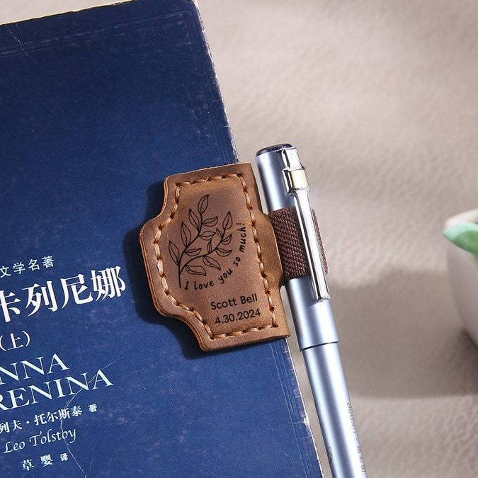 Wholesale Magnetic Bookmarks Can Holiday Gift Book Clips man made leather