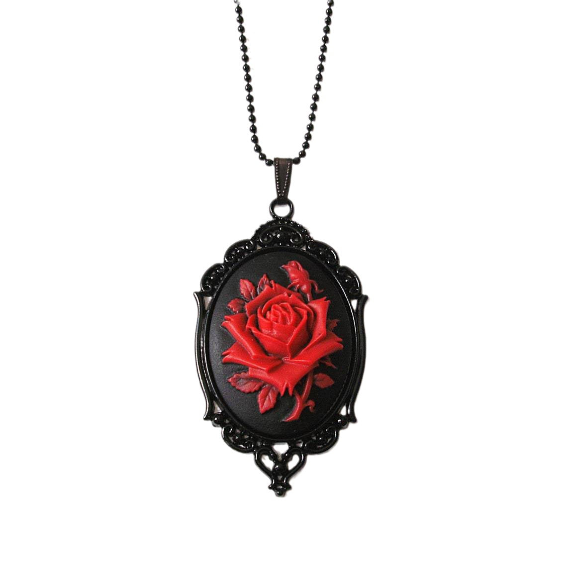 Wholesale  Victoria black and red rose card Mayo necklace