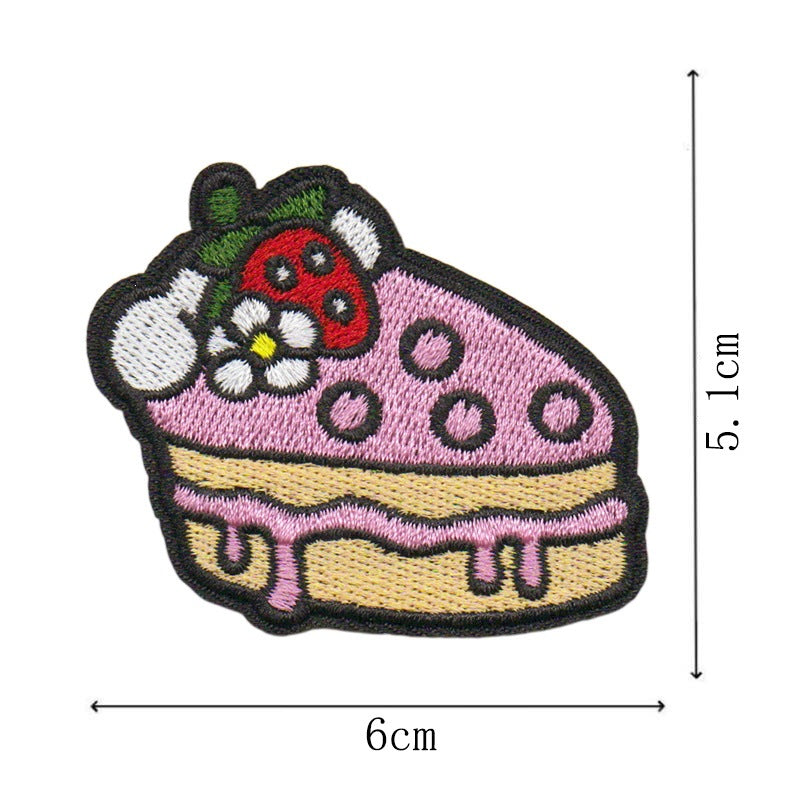 Wholesale Cartoon Pink Embroidered Patch With Heating Glue Backing DIY Fashion Accessory For Bags Clothes Shoes Towels