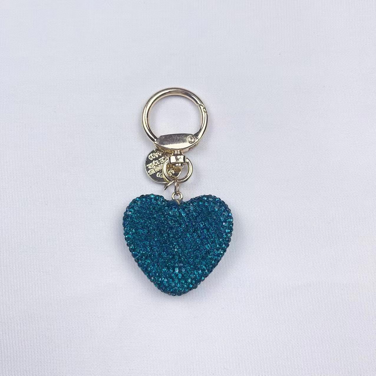 Wholesale Full Diamond Peach Heart Car Key Pendant Fashion Hang Tag Openable Love Keychains