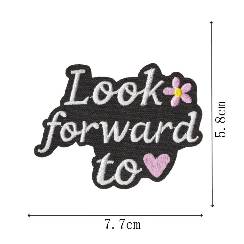 Wholesale Fashion English Letter Embroidered Patches Heart Design DIY Decorative Badges For Bags Towels Clothing 9 Piece Set