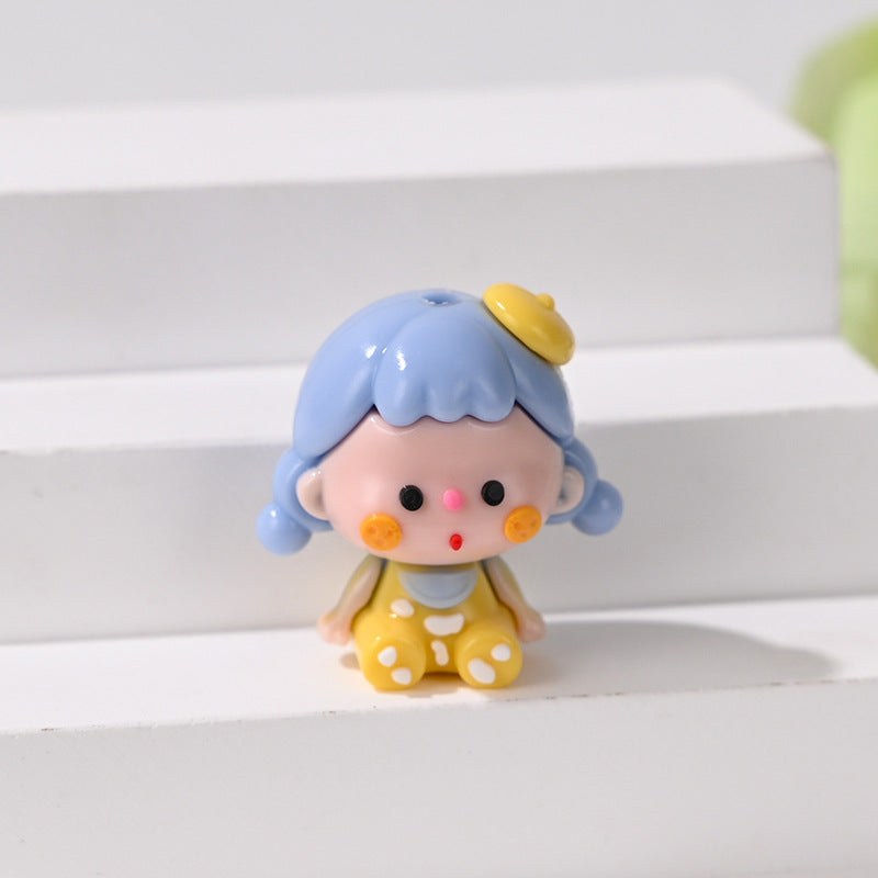 Wholesale 10pcs Cute cartoon girl sitting posture Focal Beads