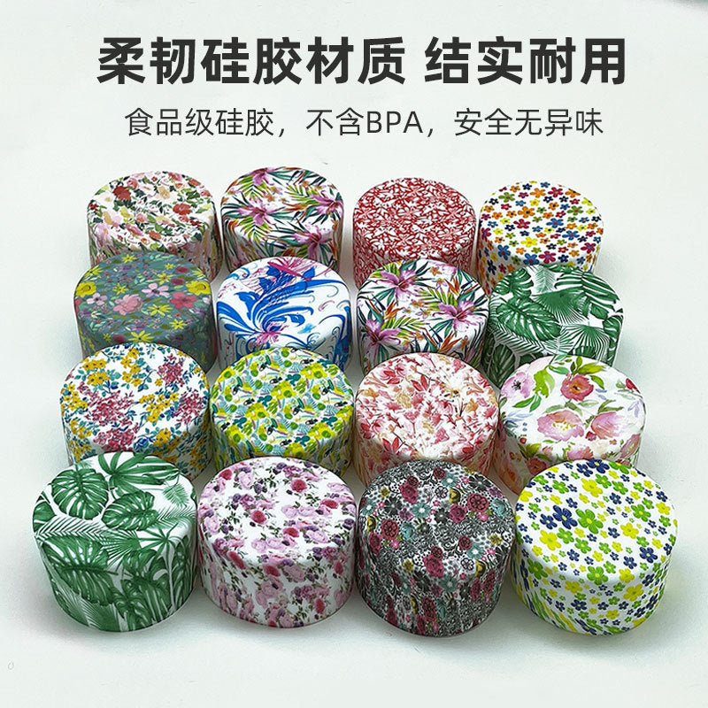 Wholesale Creative simple pattern silicone cup cover insulation film water transfer printing sports kettle space Pot Cup cover cup bottom cover for cups