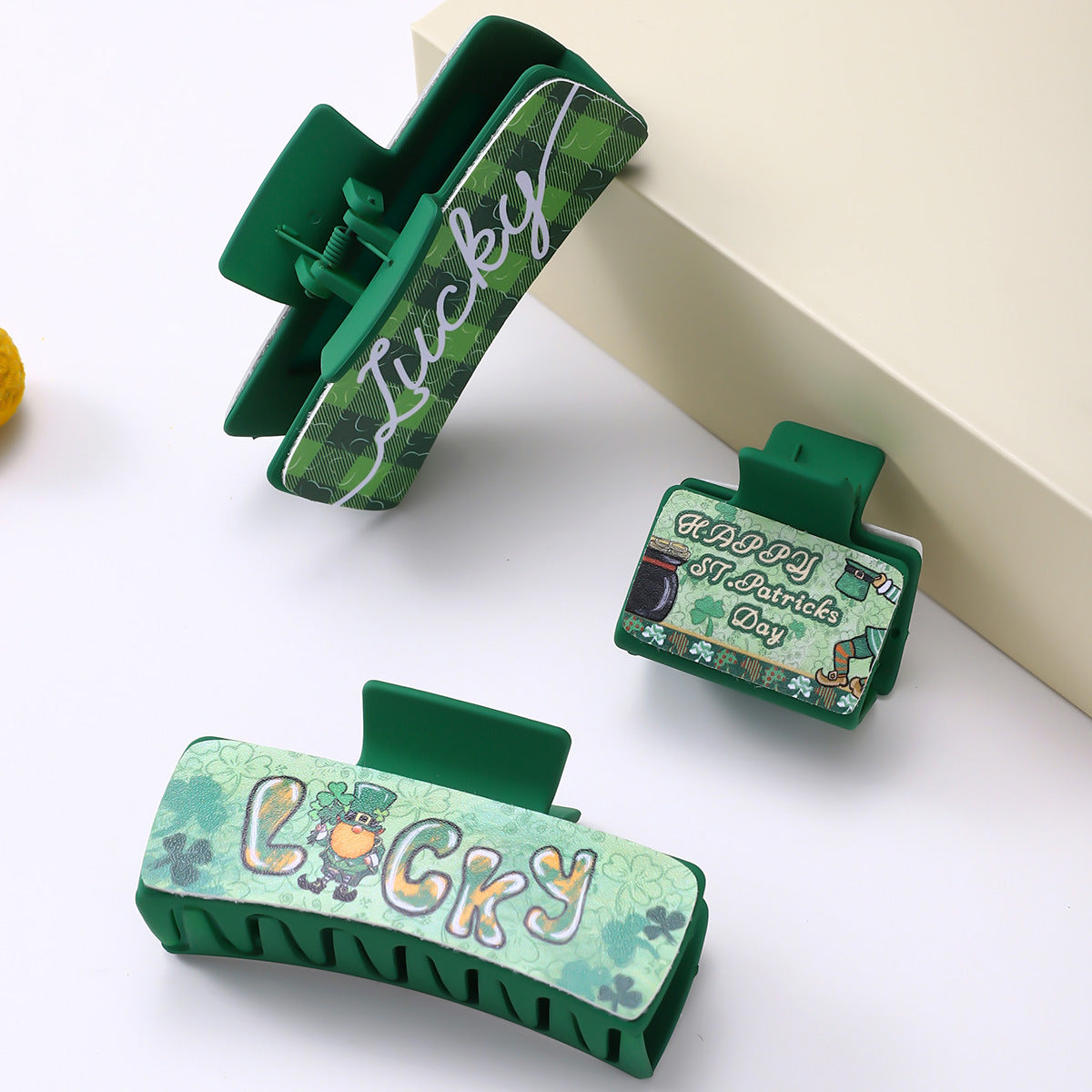 Wholesale St. Pat's Day 5PCS Combination Plastic Green Hair Clips