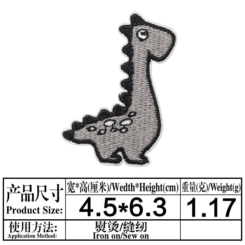 Wholesale Cartoon Dinosaur Embroidered Patch Twill Applique Decorative Sewing Accessory For Clothing Towel Gift
