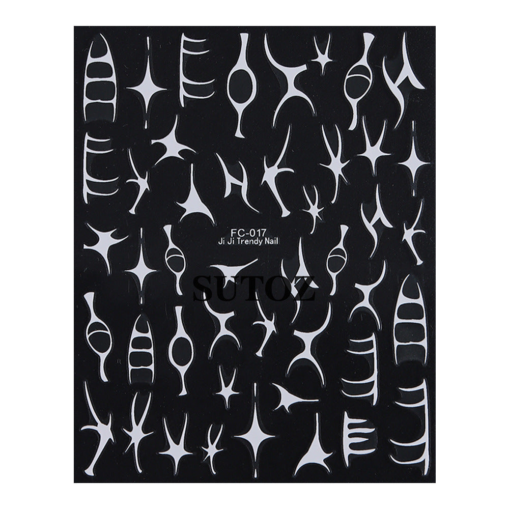 Wholesale 3pcs/pack Geometric pattern irregular lines nail art stickers