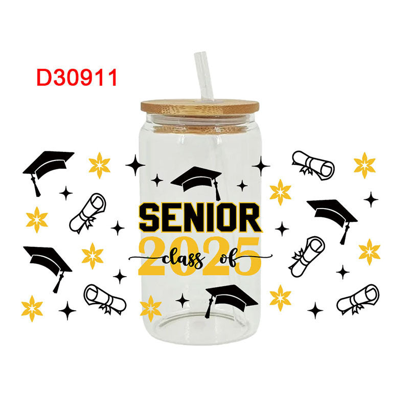 Wholesale Balloon-shaped academic cap graduation series 16oz Cup UV DTF Wraps