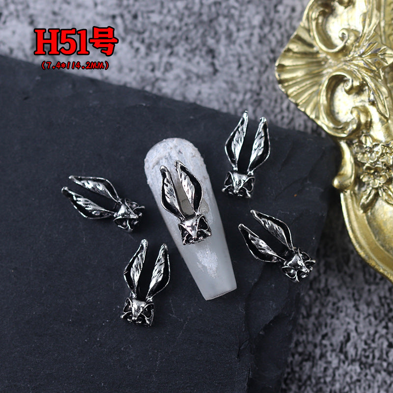 Wholesale Ancient Silver Alloy Angel Skull Nail Art Charms For  Dark Retro Style