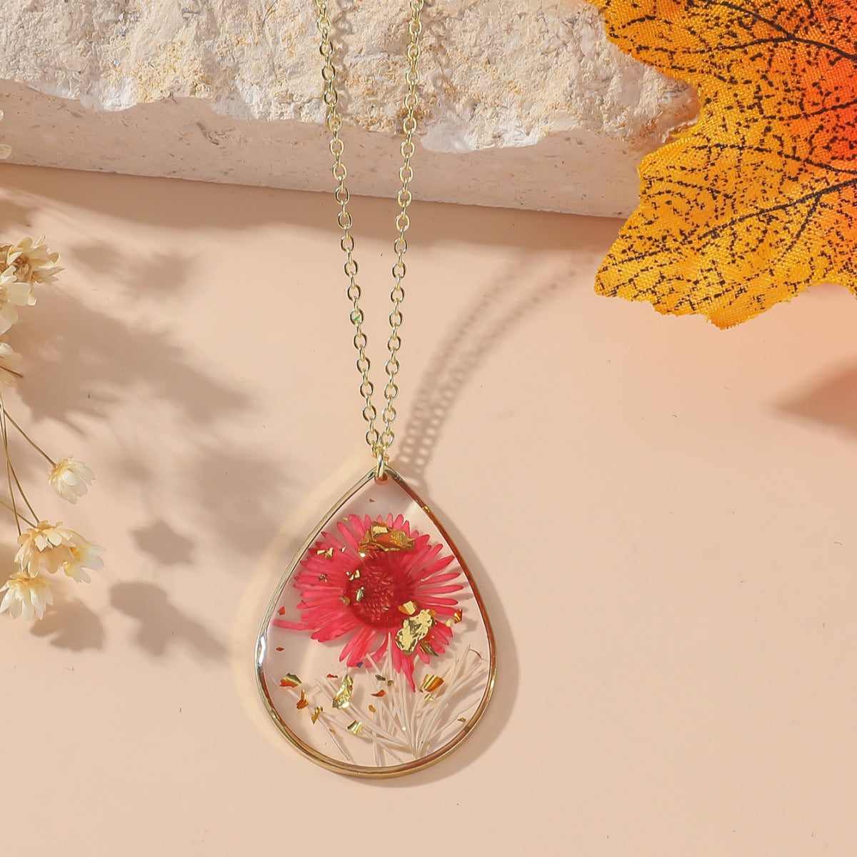 Wholesale Personalized Fashion All-match Niche Design Immortal Dried Flower Long Necklace