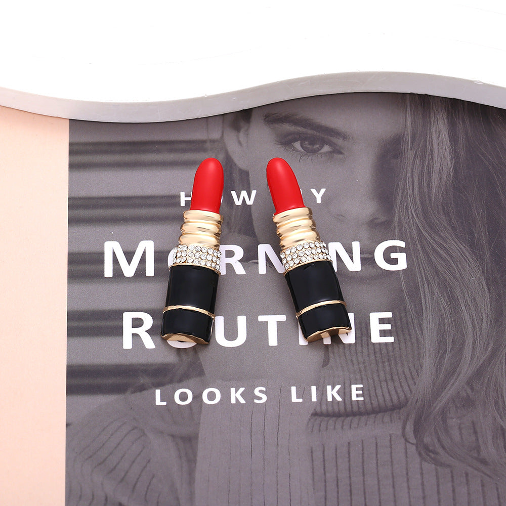 Wholesale Valentine's Day Drop Glaze Lipstick Earrings